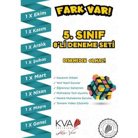 KVA Yayınları - 8. Sınıf LGS İlk Dönem 5'li Deneme Seti