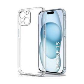 Kvy iPhone 15 Kamera Korumalı Süper Silikon Şeffaf Kılıf