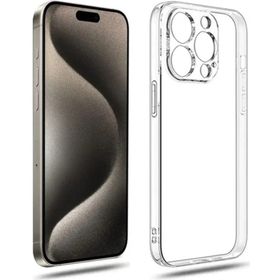 Kvy iPhone 15 Pro Kamera Korumalı Süper Silikon Şeffaf Kılıf