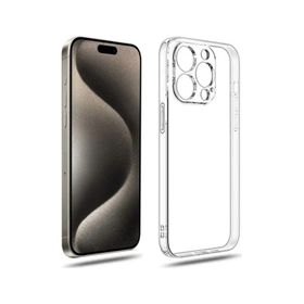Kvy iPhone 15 Pro Kamera Korumalı Süper Silikon Şeffaf Kılıf