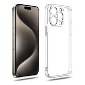 Kvy iPhone 15 Pro Kamera Korumalı Süper Silikon Şeffaf Kılıf