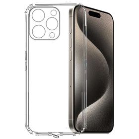 Kvy iPhone 15 Pro Max Kamera Korumalı Süper Silikon Şeffaf Kılıf