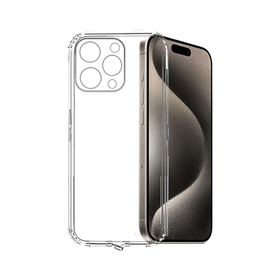 Kvy iPhone 15 Pro Max Kamera Korumalı Süper Silikon Şeffaf Kılıf