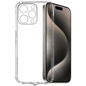 Kvy iPhone 15 Pro Max Kamera Korumalı Süper Silikon Şeffaf Kılıf