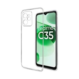 Kvy Realme C35 Kamera Korumalı Süper Silikon Şeffaf Kılıf
