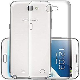 Kvy Samsung Galaxy Note 2 Kamera Korumalı Süper Silikon Şeffaf Kılıf
