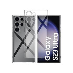 Kvy Samsung Galaxy S23 Ultra Kamera Korumalı Süper Silikon Şeffaf Kılıf