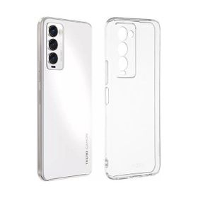 Kvy Tecno Camon 18 Kamera Korumalı Süper Silikon Şeffaf Kılıf