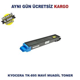 Kyocera TK-895C FS-C8020 FS-C8025 FS-C8520 FS-C8525 Mavi Muadil Toner