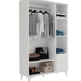 Kzn Home 3 Kapaklı 2 Çekmeceli Beyaz Mdf Gardırop