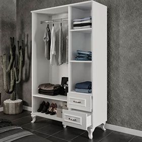 Kzn Home 3 Kapaklı 2 Çekmeceli Country Gardırop