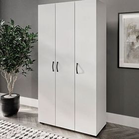 Kzn Home 3 Kapaklı Mdf Beyaz Gardırop