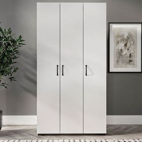 Kzn Home 3 Kapaklı Mdf Beyaz Gardırop