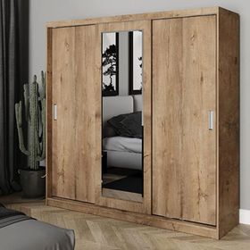 Kzn Home 3 Kapaklı Sürgülü Aynalı Gardırop
