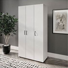Kzn Home Soft 3 Kapaklı Beyaz Gardırop