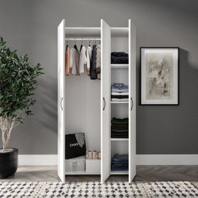 Kzn Home Soft 3 Kapaklı Beyaz Gardırop