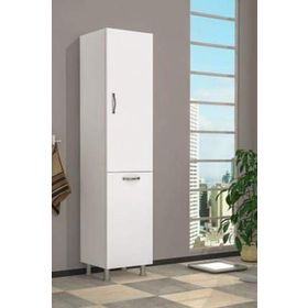 KZY Mobilya Mundo Beyaz Çamaşır Sepetli Dolap