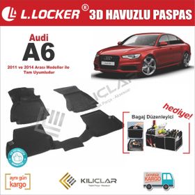 L.Locker Audi A6 2011-2014 Siyah 3D Araca Özel Havuzlu Paspas
