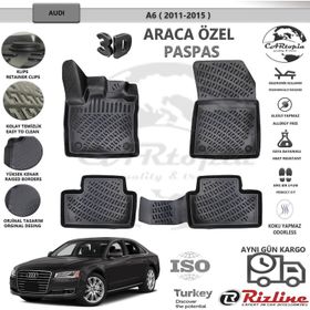 L.Locker Audi A6 2011-2014 Siyah 3D Araca Özel Havuzlu Paspas