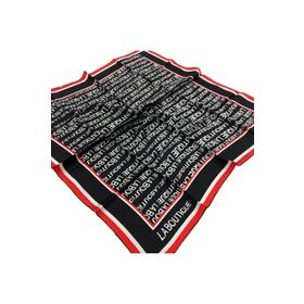 La Boutique 1631-01 Siyah Harf Desenli Sura İpek Eşarp