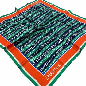 La Boutique 1631-06 Yeşil Harf Desenli Sura İpek Eşarp