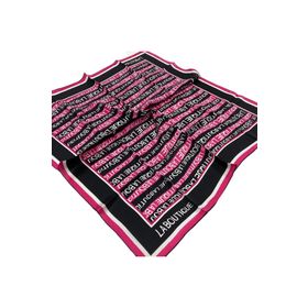 La Boutique 1631-07 Pembe Harf Desenli Sura İpek Eşarp