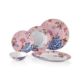 La Medore 1LIN-DS274 Floral Pink 27 Parca Yemek Takimi