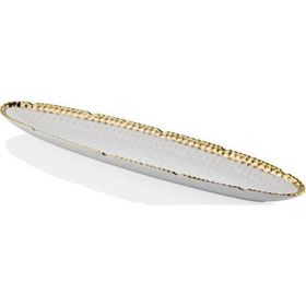 La Medore 1STV-025 Hammered White Gold Büyük Kayık Tabak