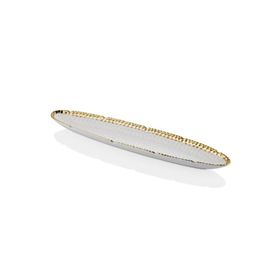 La Medore 1STV-025 Hammered White Gold Büyük Kayık Tabak