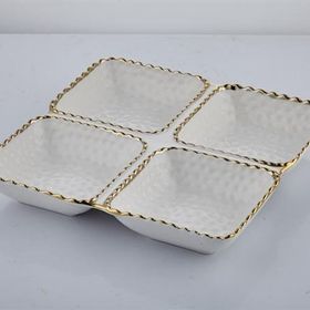 La Medore 1STV-029 Hammered 4'lü White Gold Çerezlik
