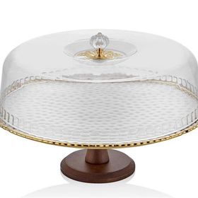 La Medore Hammered White Gold Ayaklı Kek Standı