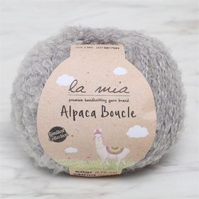 La Mia Alpaca Boucle 34385 L302 50 gr Gri El Örgü İpi