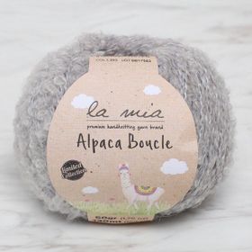 La Mia Alpaca Boucle 34385 L302 50 gr Gri El Örgü İpi