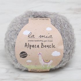 La Mia Alpaca Boucle 34385 L302 50 gr Gri El Örgü İpi