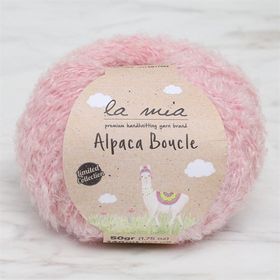 La Mia Alpaca Boucle 34387 L332 50 gr Pembe El Örgü İpi
