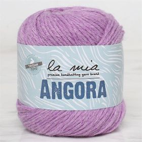 La Mia Angora 33801 L127 50 gr Mor El Örgü İpi