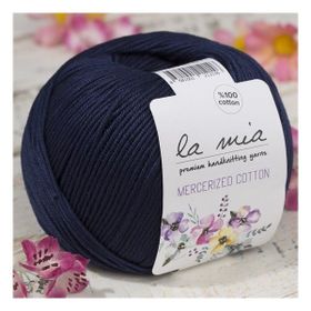 La Mia Mercerized Cotton 33590 117 Koyu Mavi El Örgü İpi