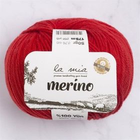 La Mia Merino 33789 L092 Kırmızı El Örgü İpi