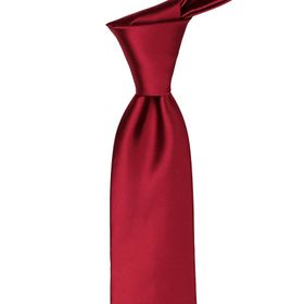 La Pescara 1109 Bordo Mendilli Düz Saten Kravat