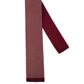 La Pescara 8182 Bordo Beyaz Noktalı Örgü Kravat