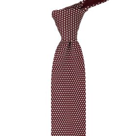 La Pescara 8182 Bordo Beyaz Noktalı Örgü Kravat