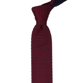 La Pescara 8219 Lacivert - Bordo Noktalı Örgü Kravat