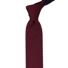 La Pescara 8219 Lacivert - Bordo Noktalı Örgü Kravat