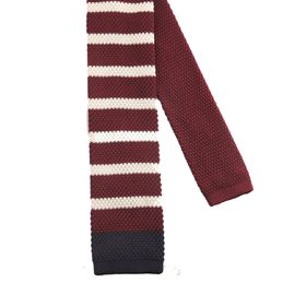La Pescara 8244 Bordo Beyaz Örgü Kravat