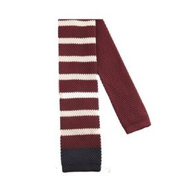 La Pescara 8244 Bordo Beyaz Örgü Kravat