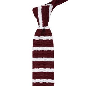 La Pescara 8244 Bordo Beyaz Örgü Kravat