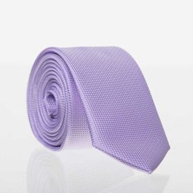 La Pescara DDK-17 Lila Slim Fit Düz Renk Dokuma Kravat