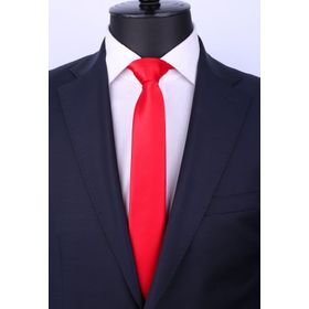 La Pescara SK5030 Kırmızı Slim Düz Saten Kravat