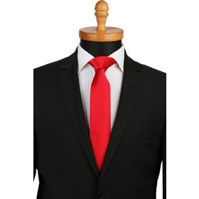La Pescara SK5030 Kırmızı Slim Düz Saten Kravat