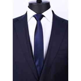 La Pescara SK5033 Lacivert Slim Düz Saten Kravat